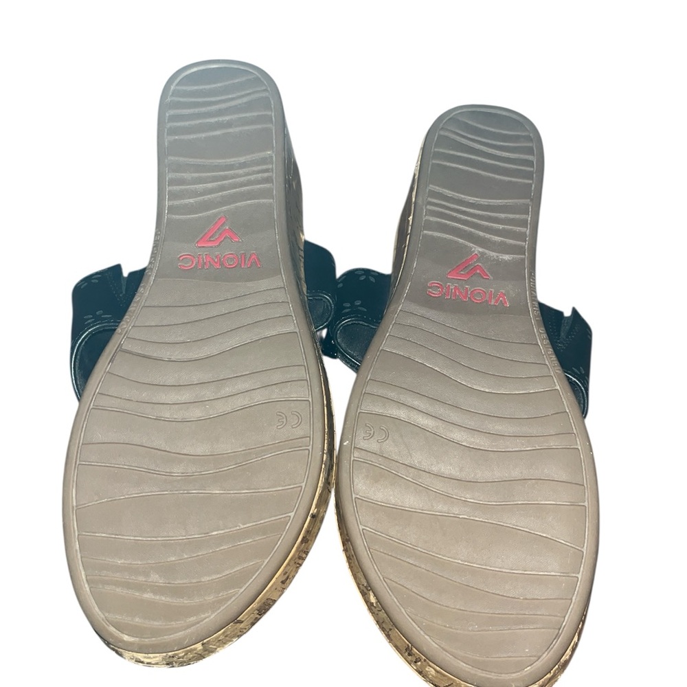 Vionic Anitra Black Leather Platform Sandals With… - image 8